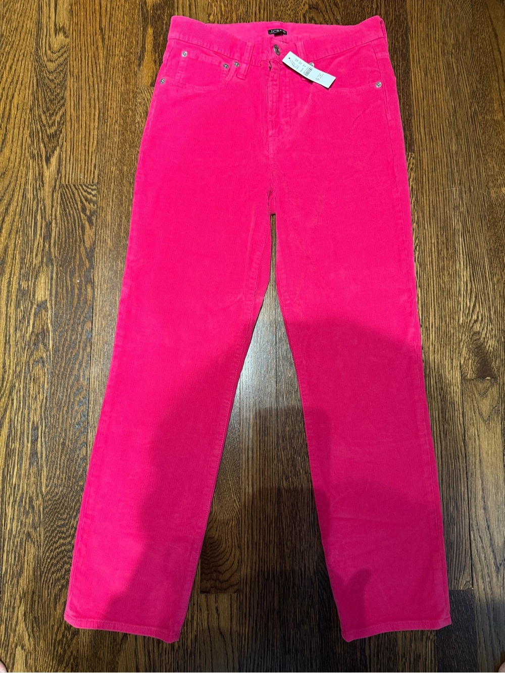 J. Crew Vibrant Pink Straight-Leg Corduroy Pants